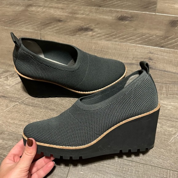 Eileen Fisher Marie Slip On Cushioned Wedge Grey Graphite 7.5 NWOB - Picture 1 of 4